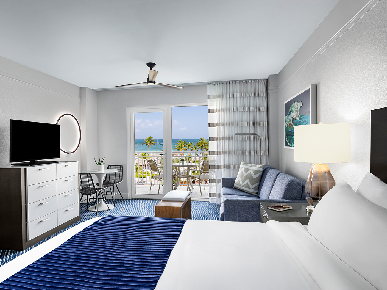 Ocean Front Bed, Living Room, & Balcony (1-Bedroom)